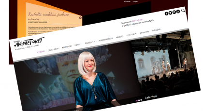 Kuva, jossa teatterin kotisivujen uusi ilme