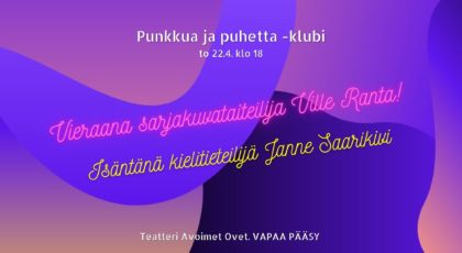 Teatteri Avoimet Ovet_Punkkua ja puhetta -klubi_Ville Ranta_Janne Saarikivi